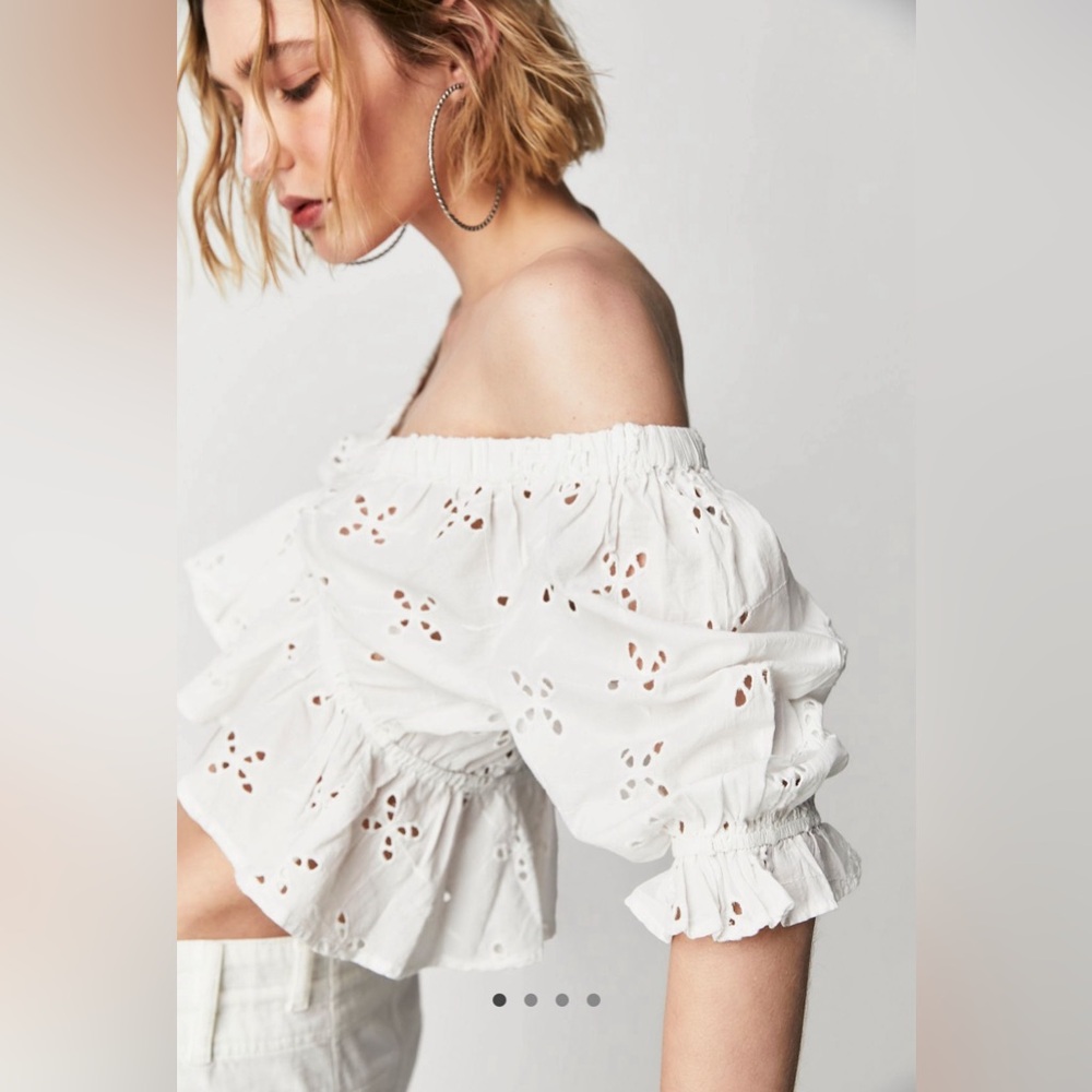 NWOT Free People Gardenia Top in optic white, size XS